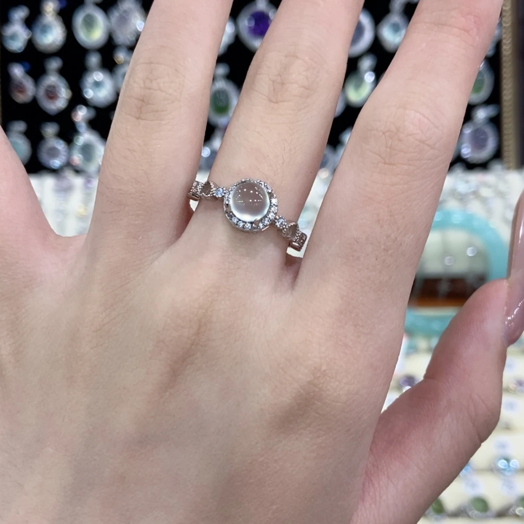 蛇纹石玉银S925镶嵌耳钉