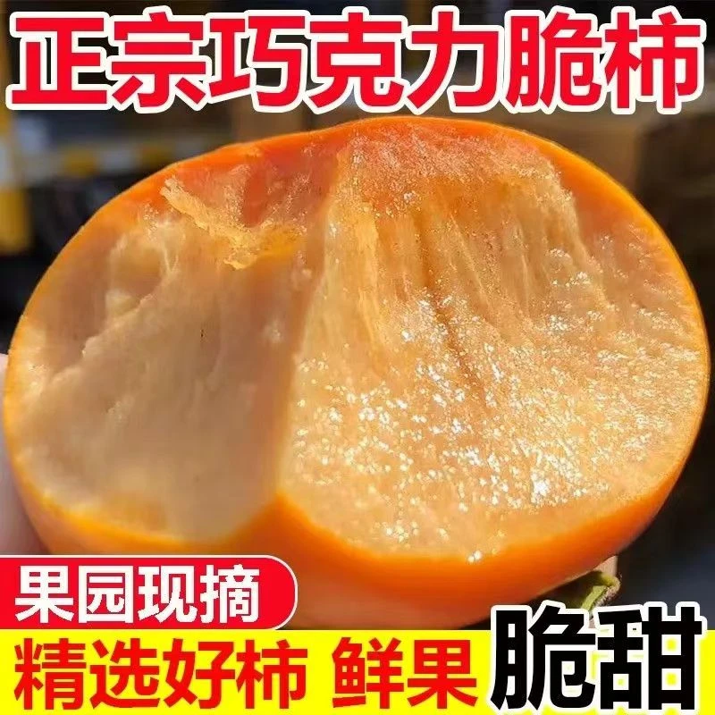 陕西新鲜采摘香甜多汁不涩口无籽脆柿产地直发