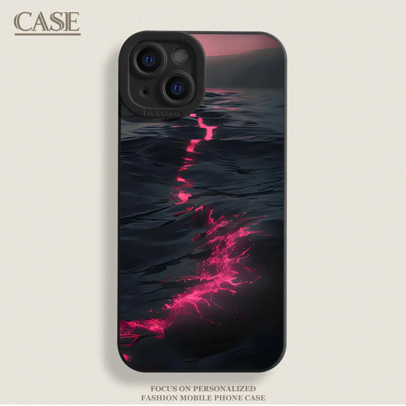 粉色海洋适用iPhone16ProMax手机壳15苹果14软13瞳影12磨砂11xsxr