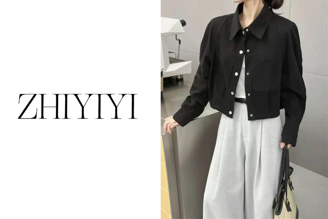 【ZHIYIYI】娟子推荐25059纯色百搭显瘦秋季新款时尚翻领短外套