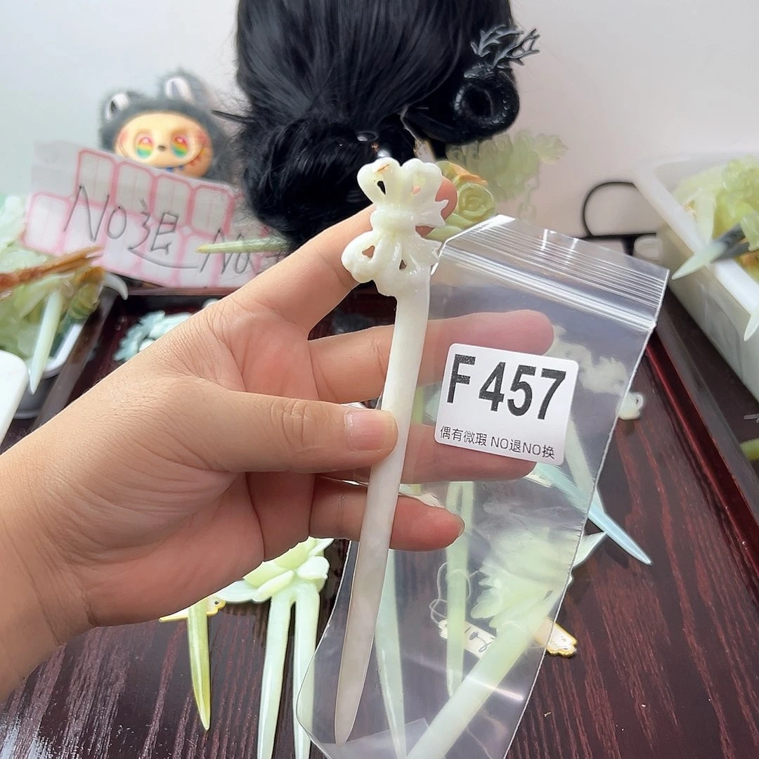 合金蛇纹石玉发饰小*主