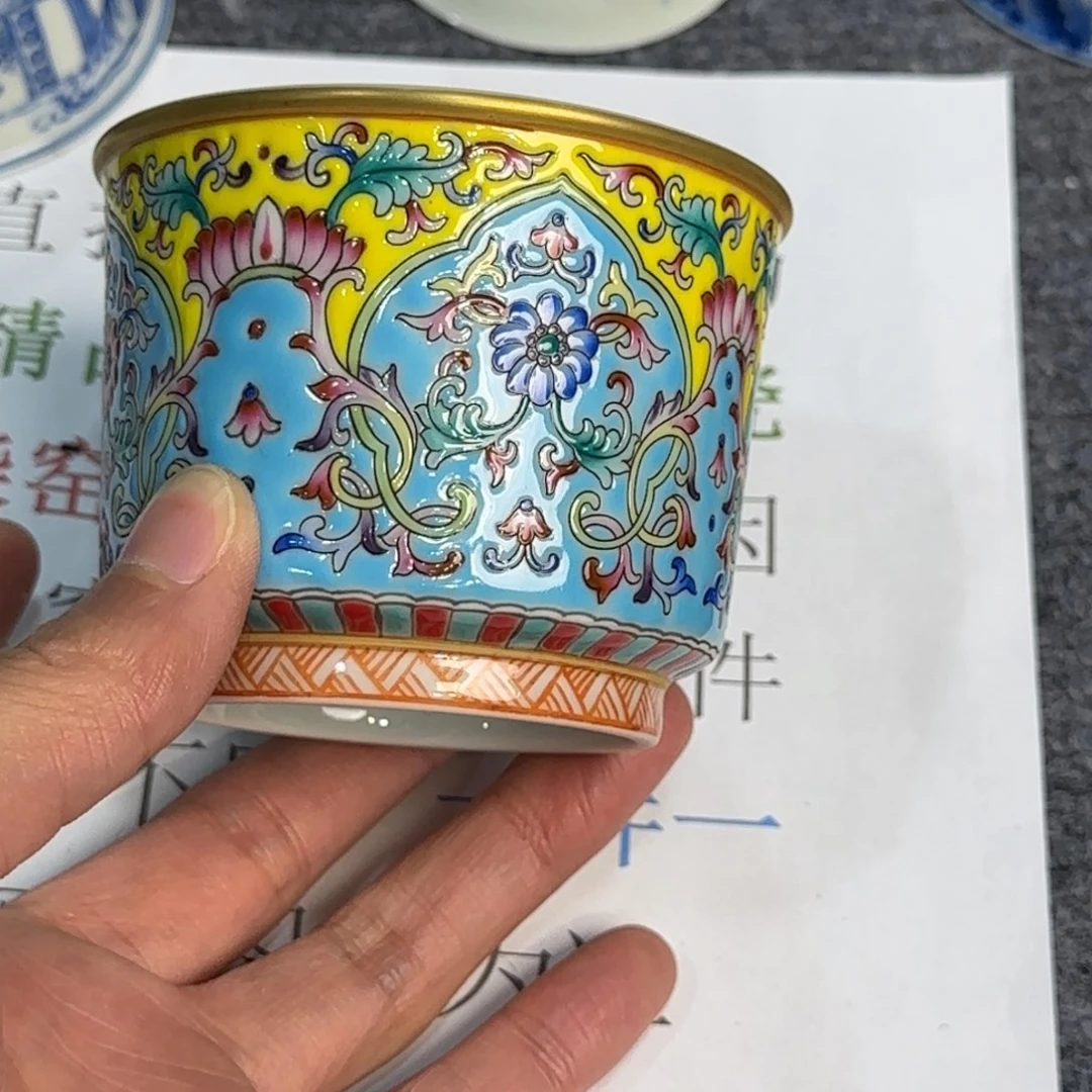 瓷杯子当代仿古精品全手工