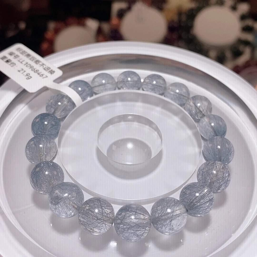 水晶手链未镶嵌F蓝兔毛9.5