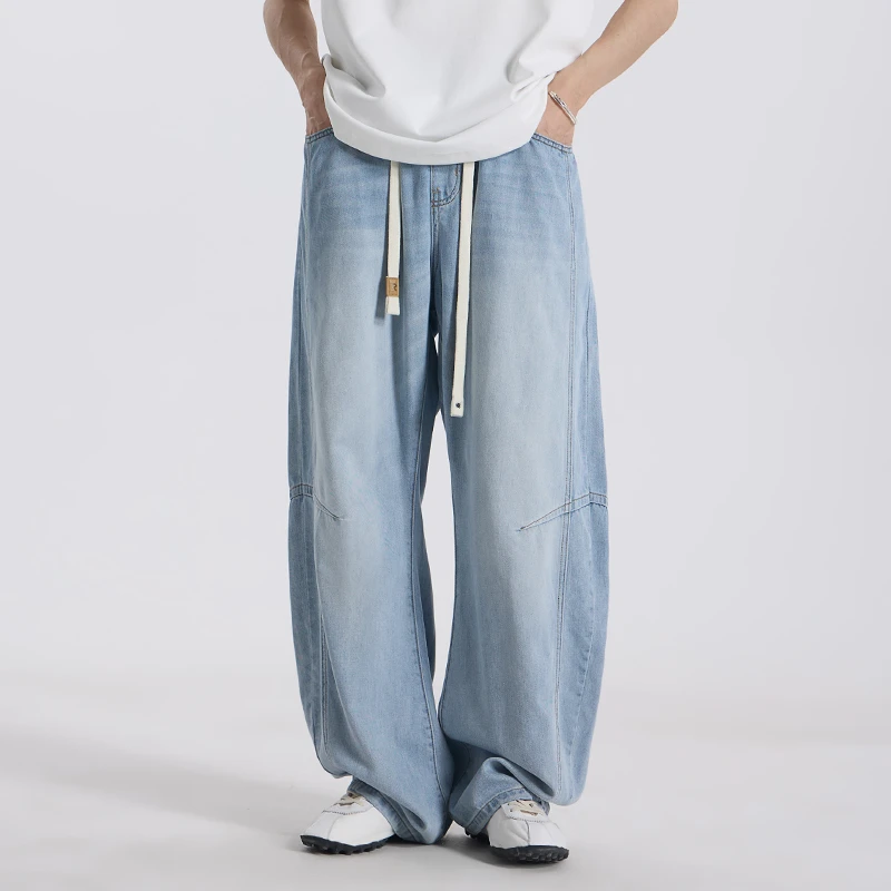 GCCDUPE77夏季莱赛尔休闲韩版男女同款做旧简约直筒牛仔裤97032