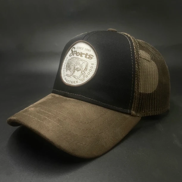 黑咖牦牛美式风格卡车司机帽男女同款棒球帽四季网帽大灰狼帽子