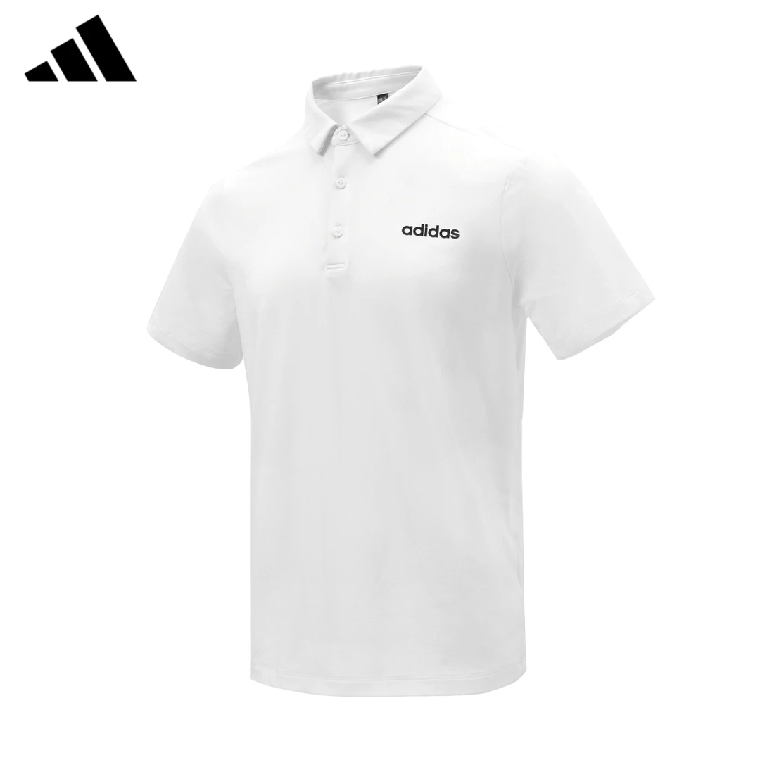 adidas/阿迪达斯短袖POLO衫男子春夏新款速干透气圆领半袖上衣