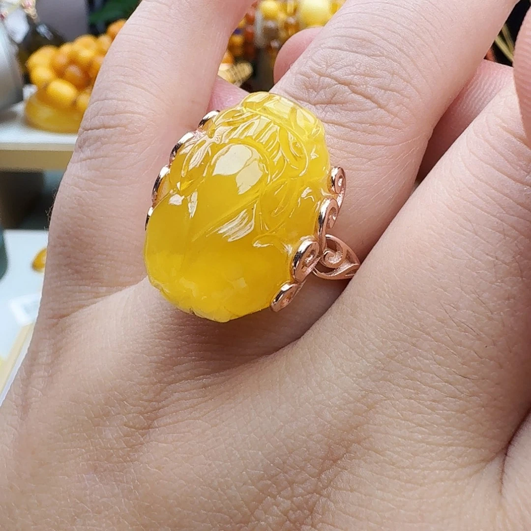 蜜蜡颈饰银S925镶嵌天然保真假一赔十