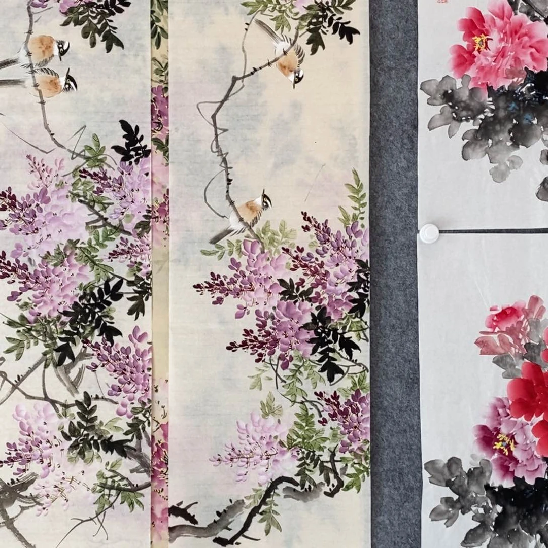 国画金*紫气东来四尺条