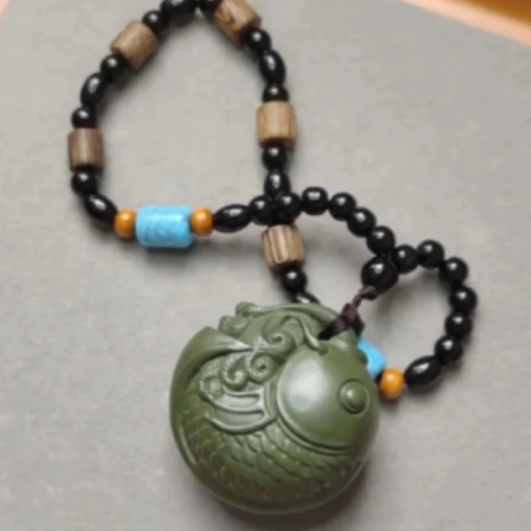 宜兴原矿紫砂 茶具 茶宠 绿泥 鱼