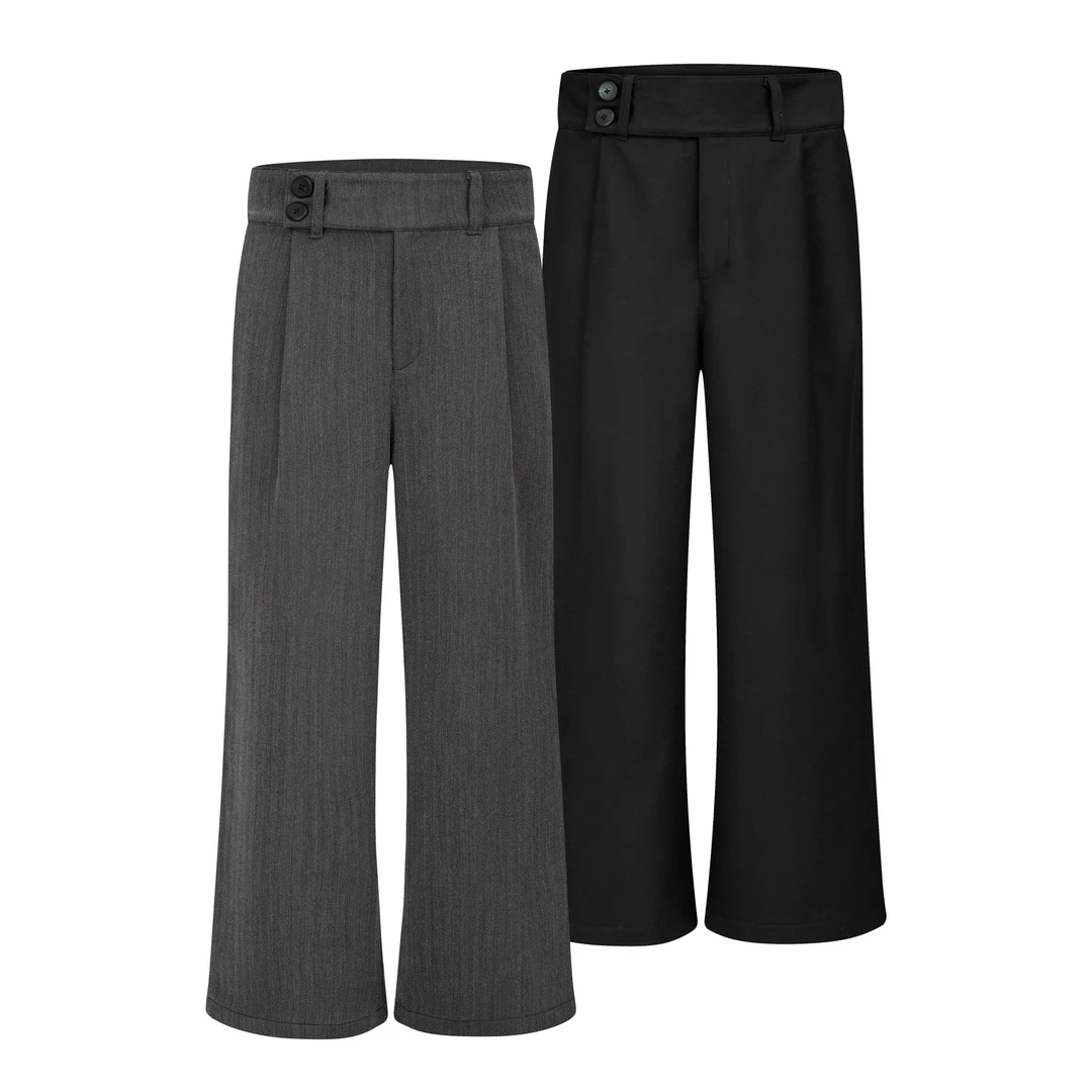 TAICHIISM 人字纹"垂荡西裤“侧边双褶A字阔腿BAGGY西裤