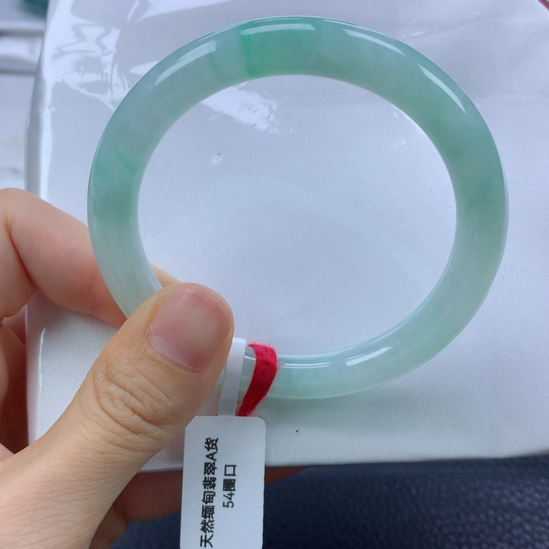 翡翠手镯未镶嵌缅甸天然翡翠A货54圆