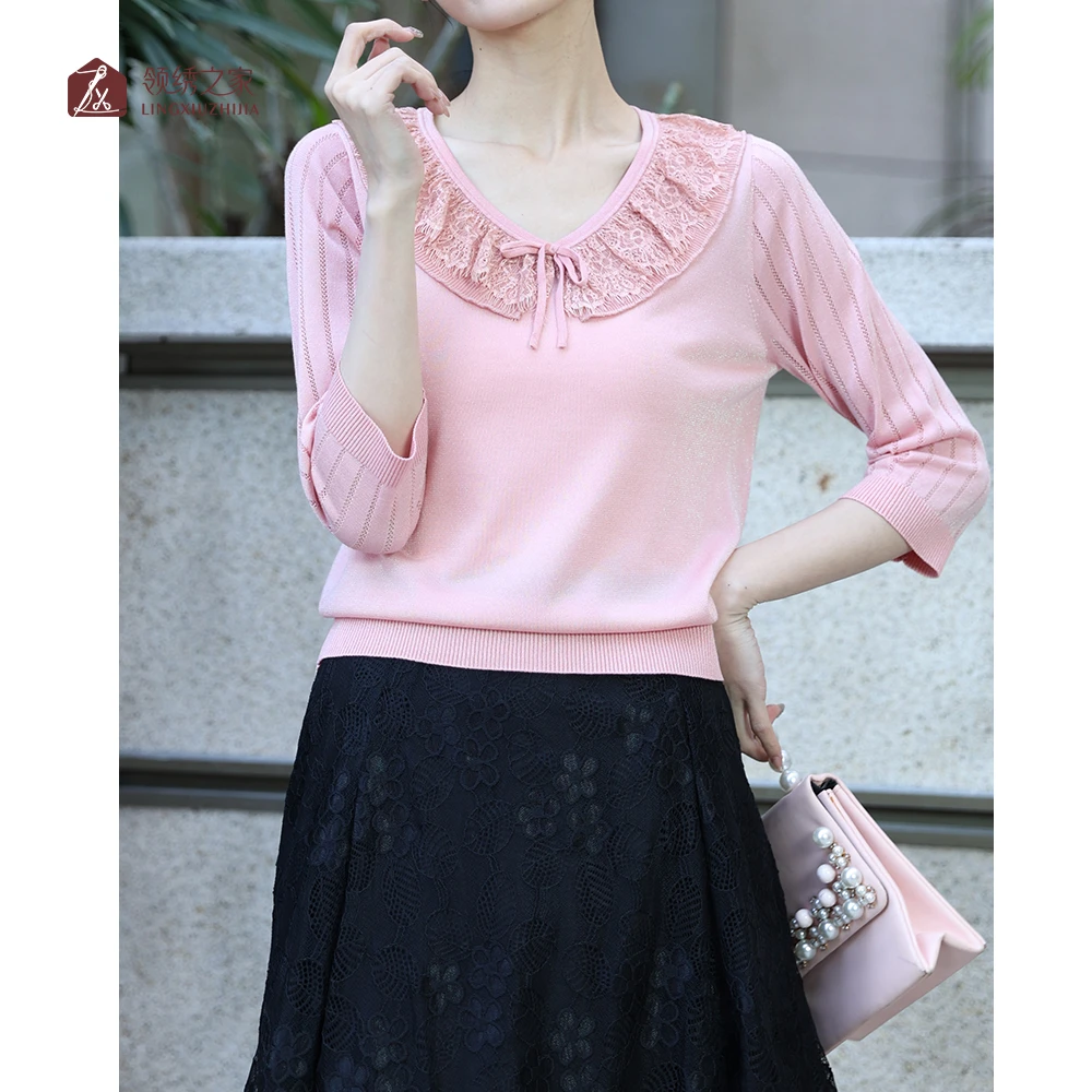 时尚小衫上衣休闲圆领#YB65733A气质百搭修身外穿显瘦秋冬长袖