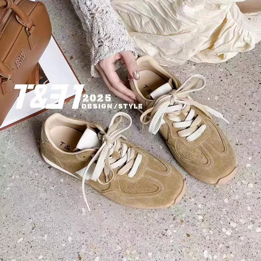 内增高增高德训鞋系带时尚休闲鞋复古潮鞋潮流卡其