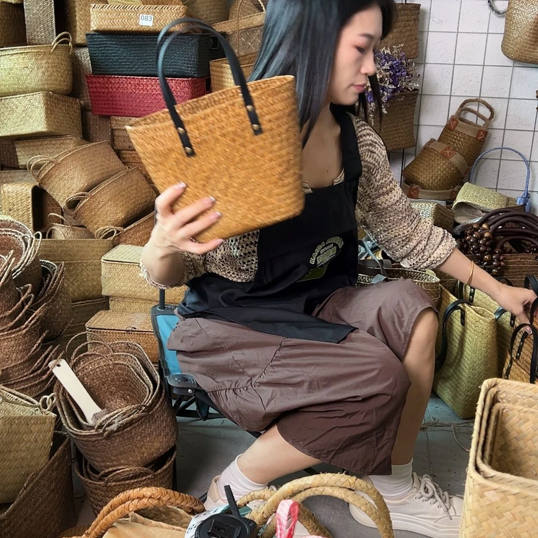 编织带草编包/草编收纳盒微瑕疵