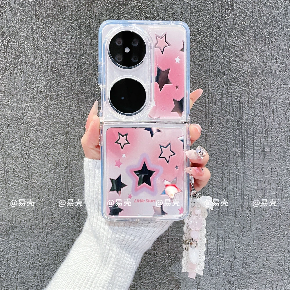 镜面折叠适用于华为p50pocket/S手机壳POCKET2女款可爱保护创意套
