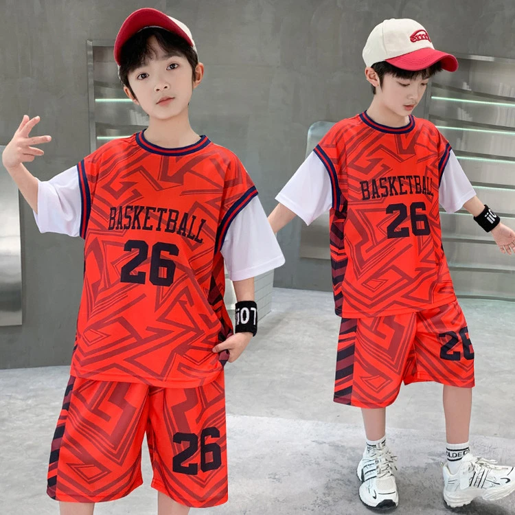 儿童篮球服套装男童夏装新款中大童夏季速干小学生球衣薄款冰丝男