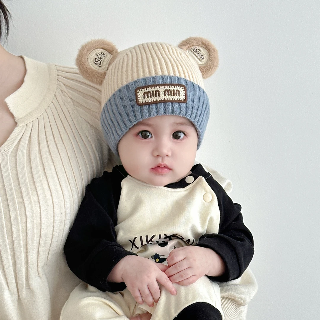 XINGDUOXIONG/星朵熊婴儿帽子秋冬宝宝毛线帽针织帽男童护耳帽