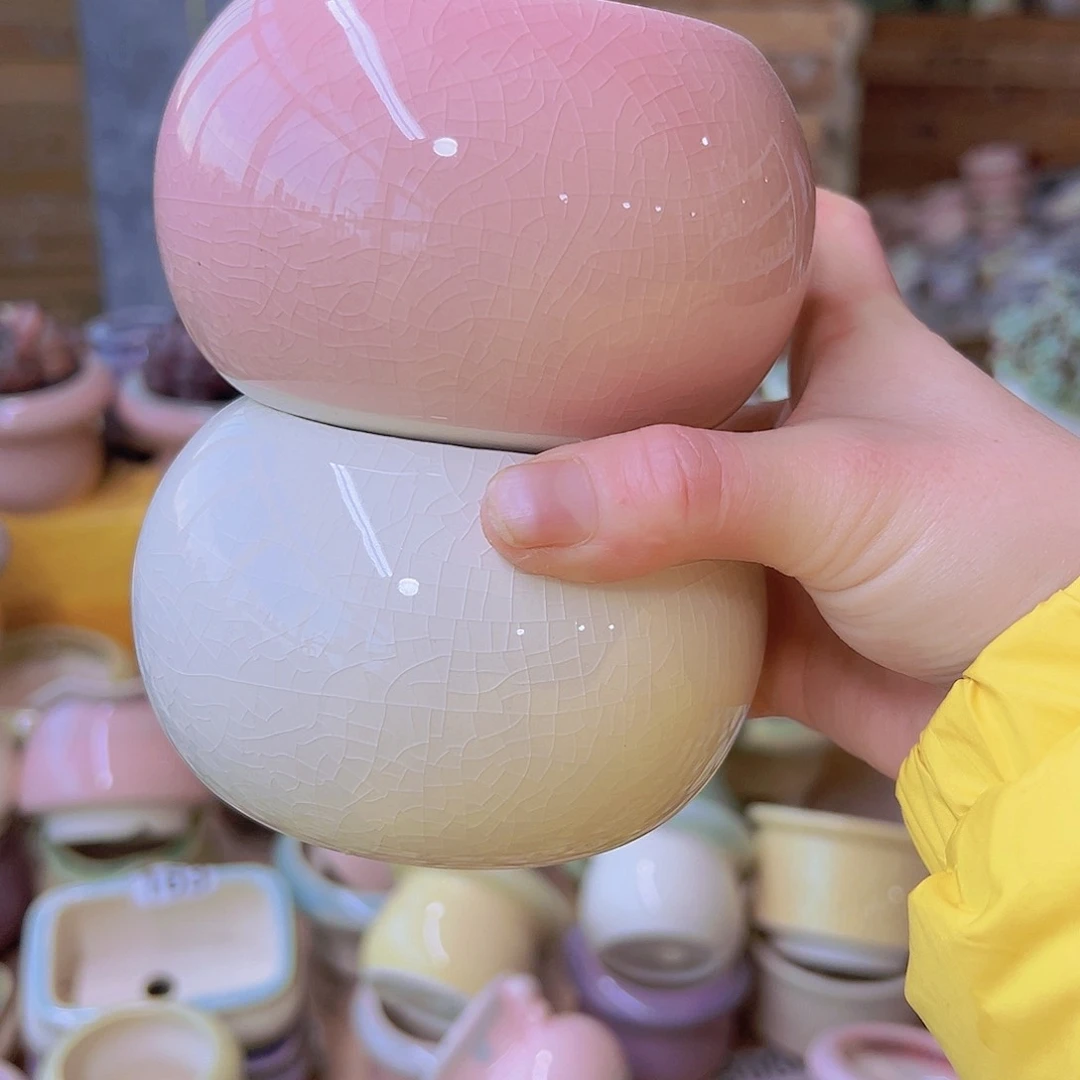 红陶陶瓷花盆当场12包邮