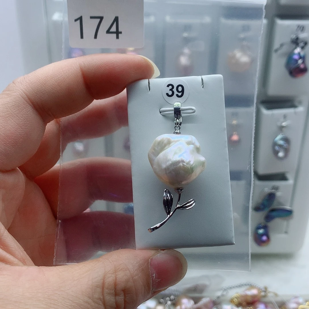 吊坠(不含链)淡水珍珠合金