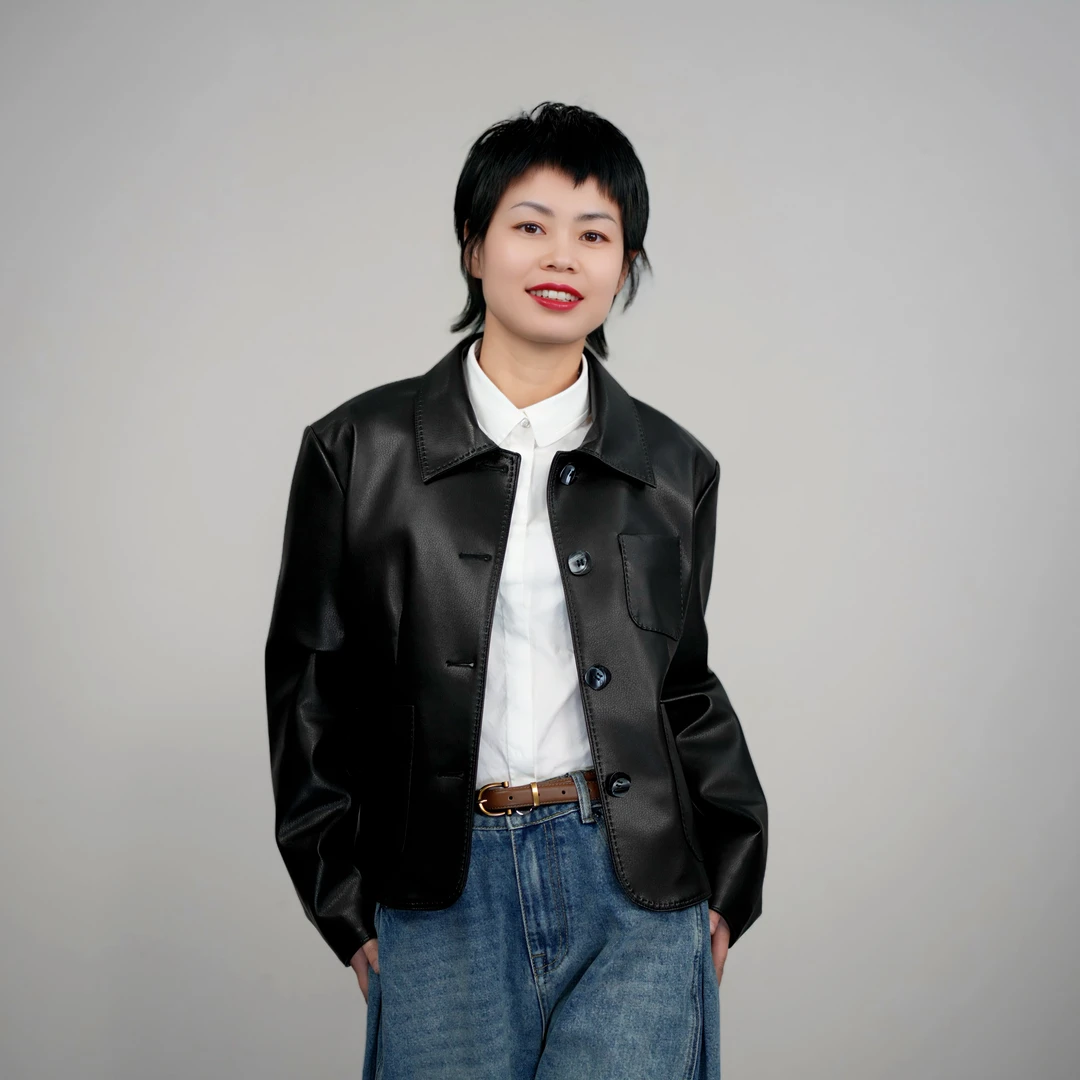 2025新款春装黑色羊皮短款夹克高端海宁真皮皮衣外套1652