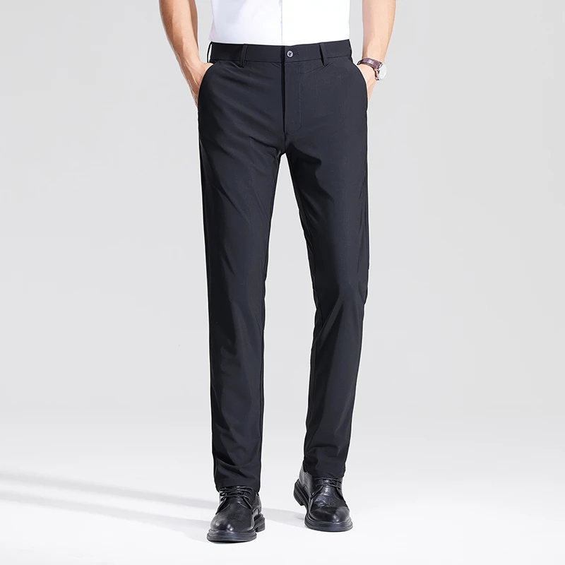 【嘉老板专属】男士春夏YKK锦氨高弹冰凉牛奶丝商务休闲裤 H458-610