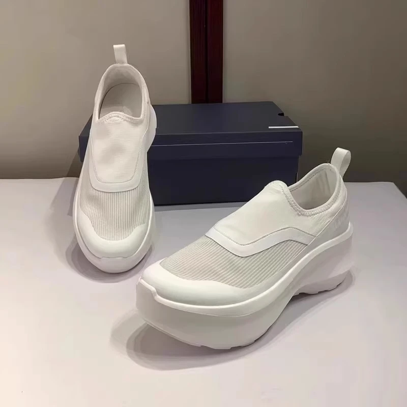 【官方正品】潮流透气飞织鞋面一脚蹬情侣款厚底休闲运动鞋女款时尚