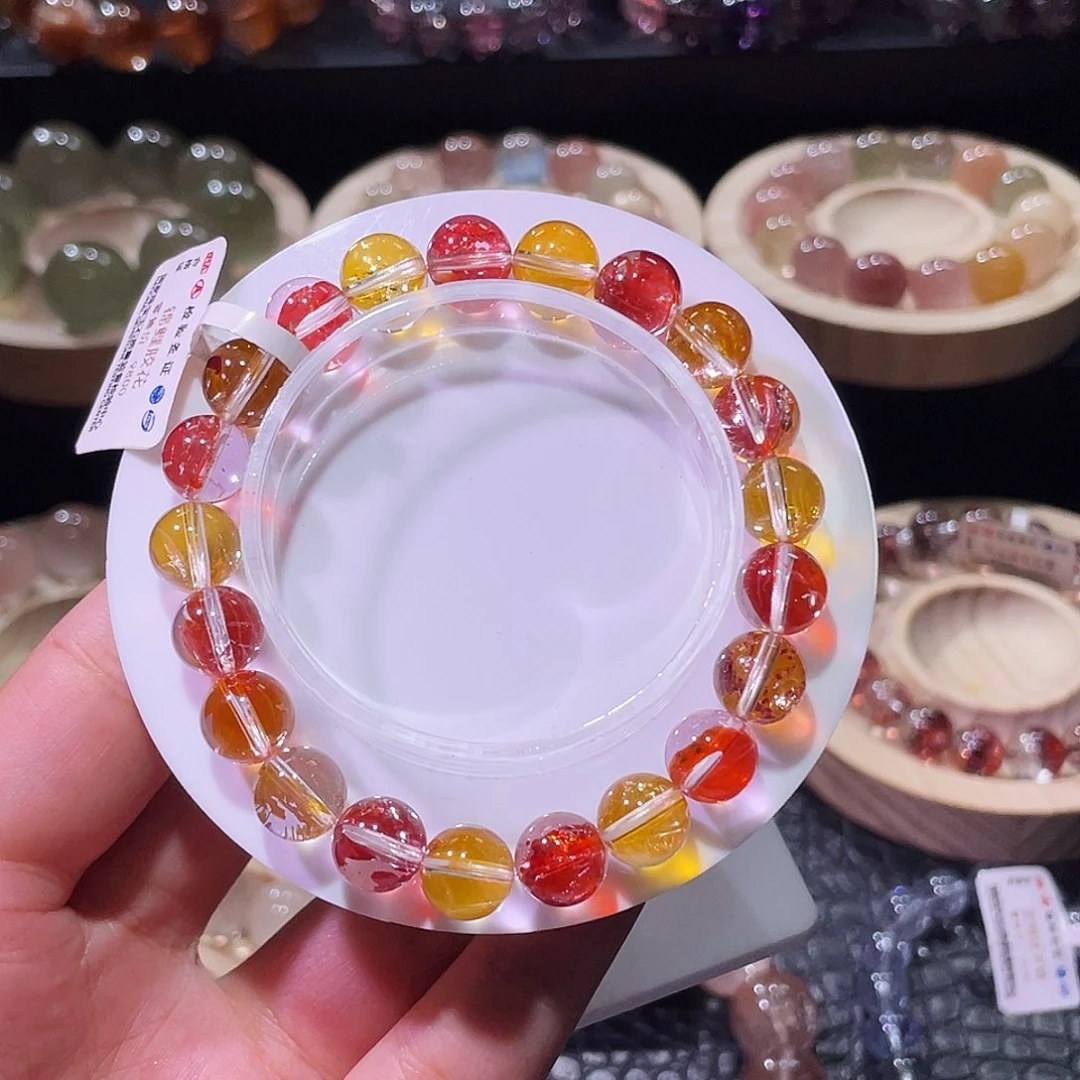 水晶手链未镶嵌胶花手链，晶体通透