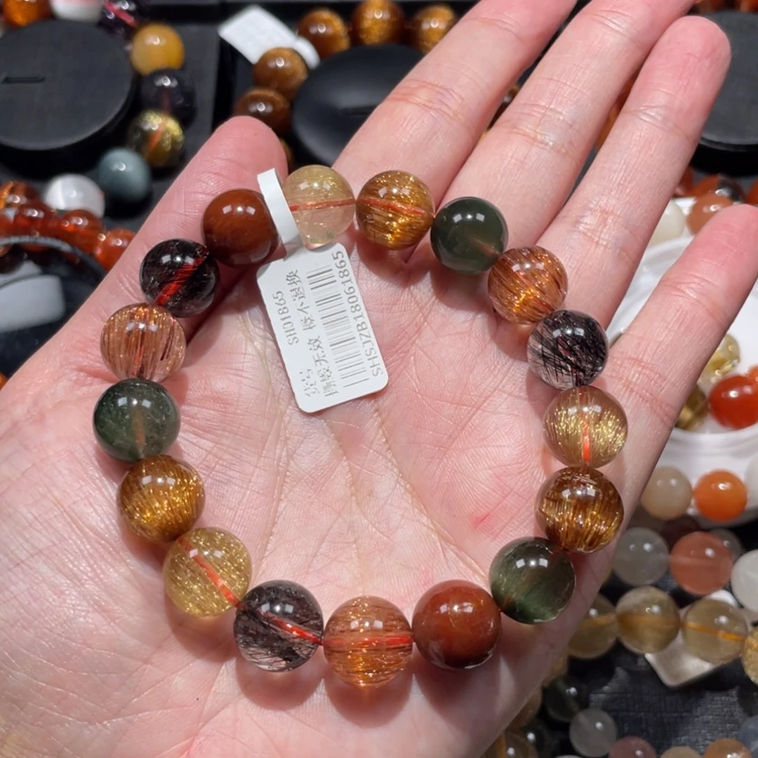 水晶未镶嵌手链彩发12mm