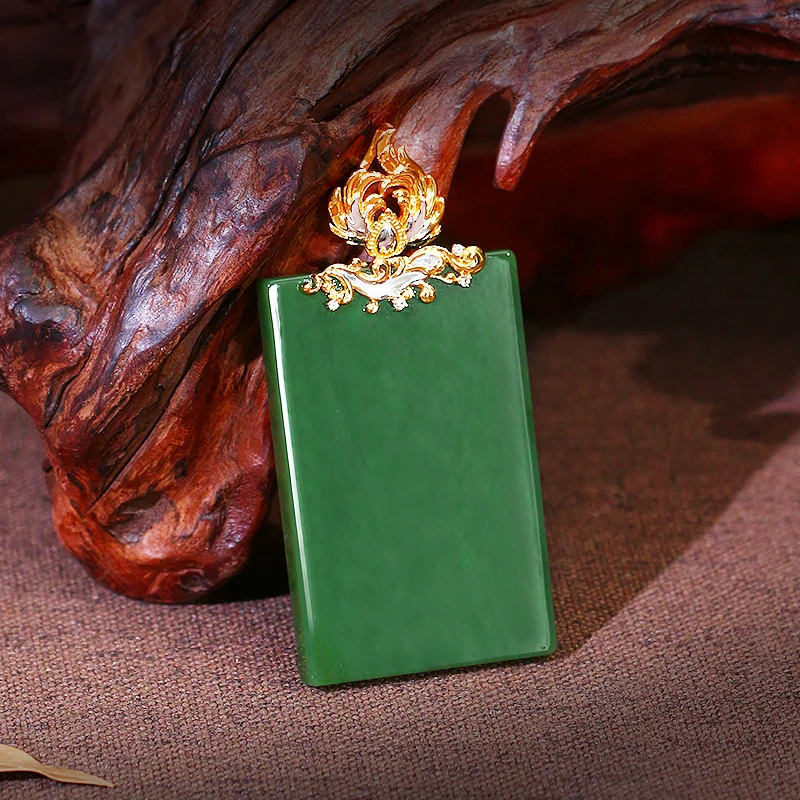 【清欢】和田玉方牌吊坠【6019D】
