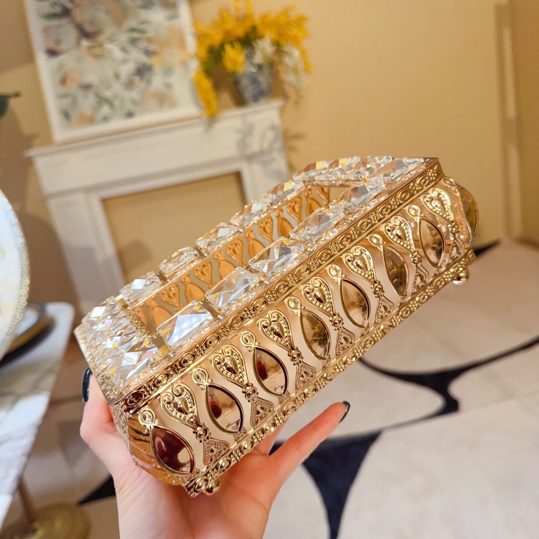 欧式轻奢金属纸巾盒客厅家用创意简约桌面餐巾抽纸收纳盒面巾纸盒