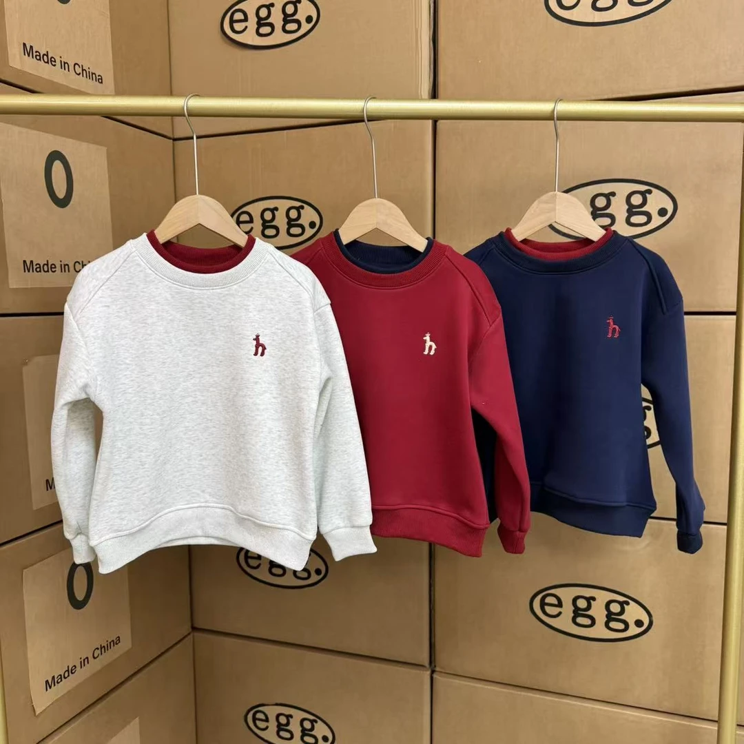 2025冬季年款必备！男童女童加绒加厚保暖韩风百搭休闲宽松卫衣