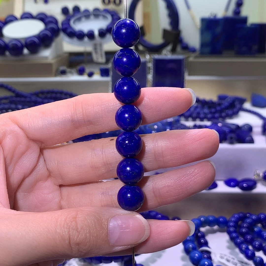 亚***男青金石未镶嵌天然原矿单珠11m