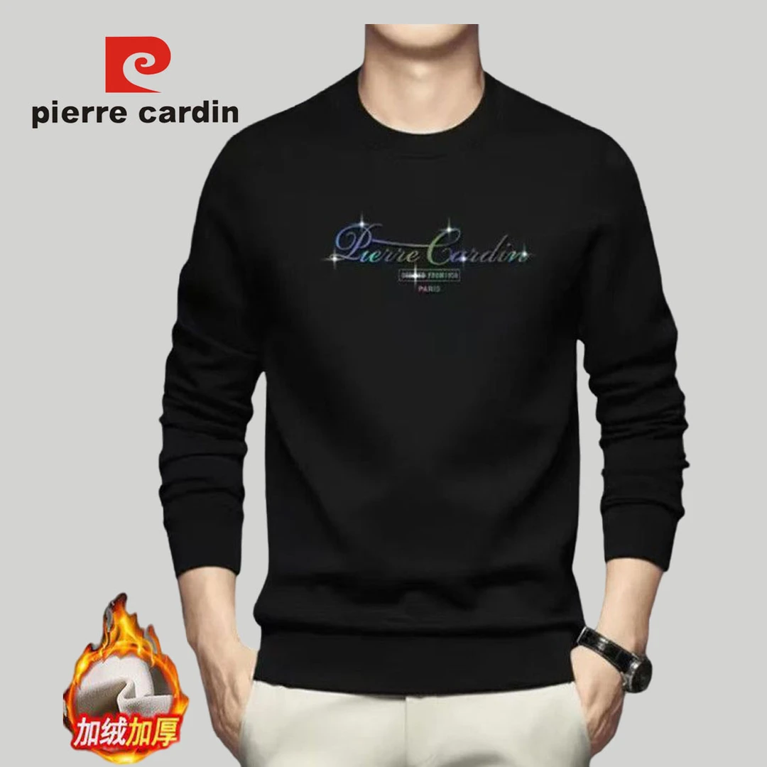 皮尔卡丹基础款卫衣男款爆款2025新款高品质重磅棉加绒保暖外套