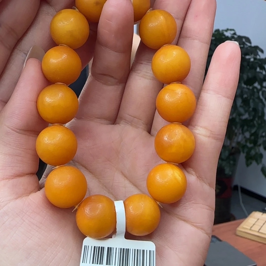 陇***子琥珀未镶嵌手链蜜蜡手串14m