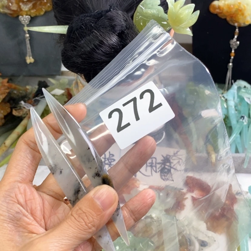 【闪购商品】岫玉发饰未镶嵌凌*