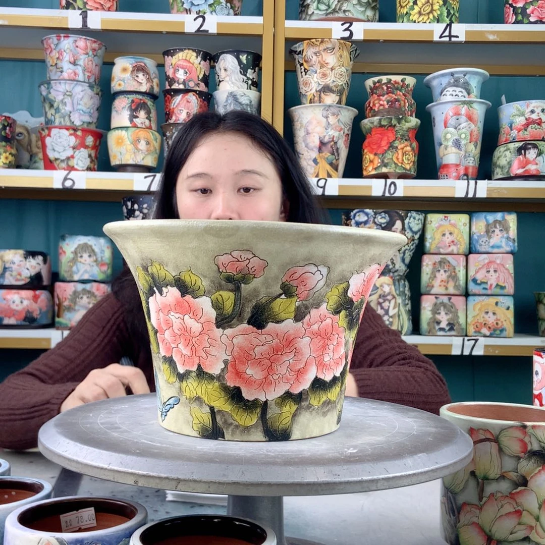 景德镇手工花盆885