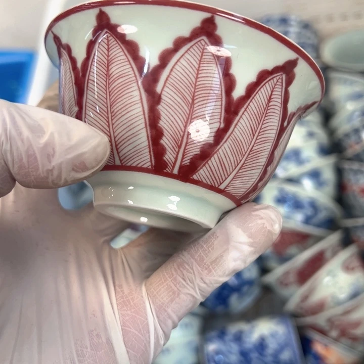 瓷片釉里红八焦纹主人杯全品
