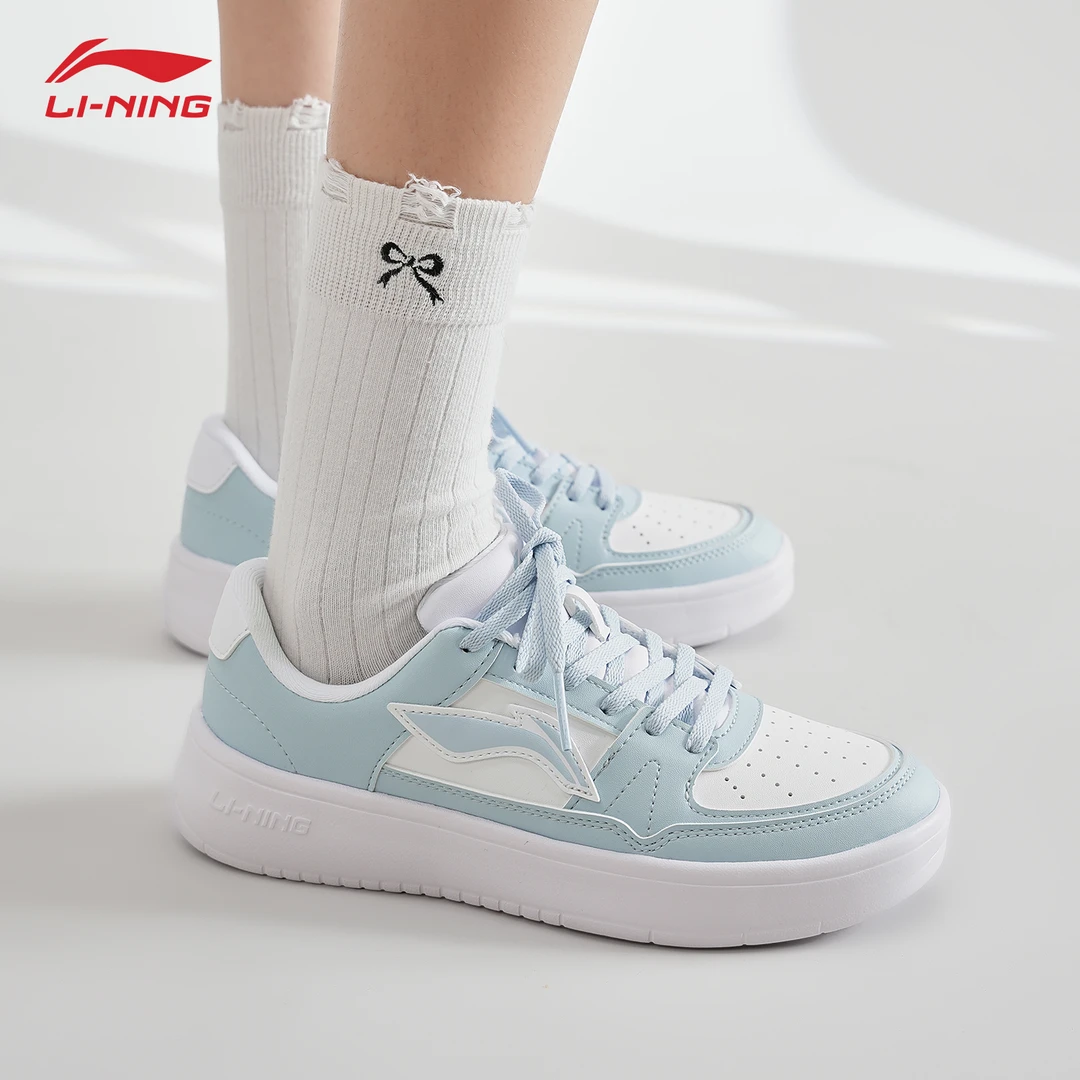 李宁月临板鞋女鞋秋季新款蓝色时尚百搭休闲鞋子秋冬新款女运动鞋
