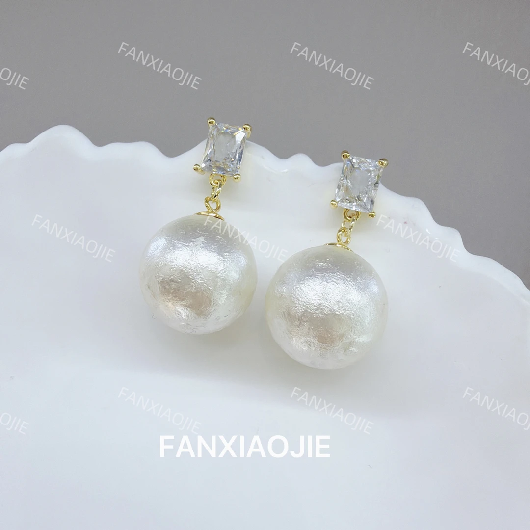 铜合金仿珍珠耳饰 铜合金珍珠 FF日韩「梦幻珠珠」轻奢气质高级感