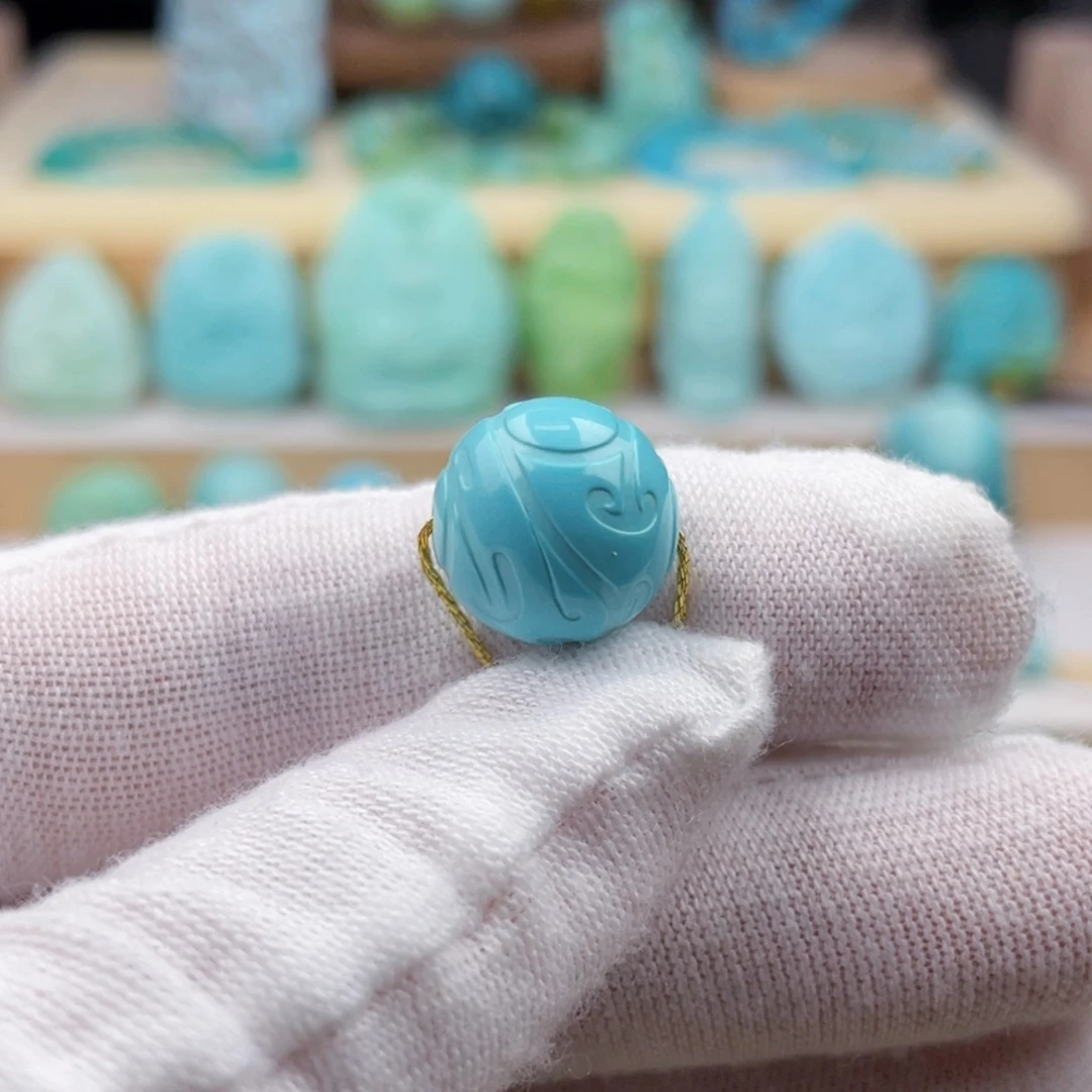 未镶嵌绿松石珠宝奇石13.6mm