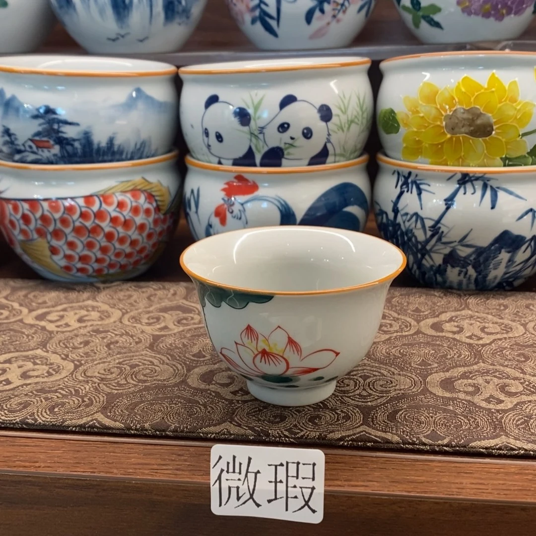 釉下彩老陶泥手工绘制