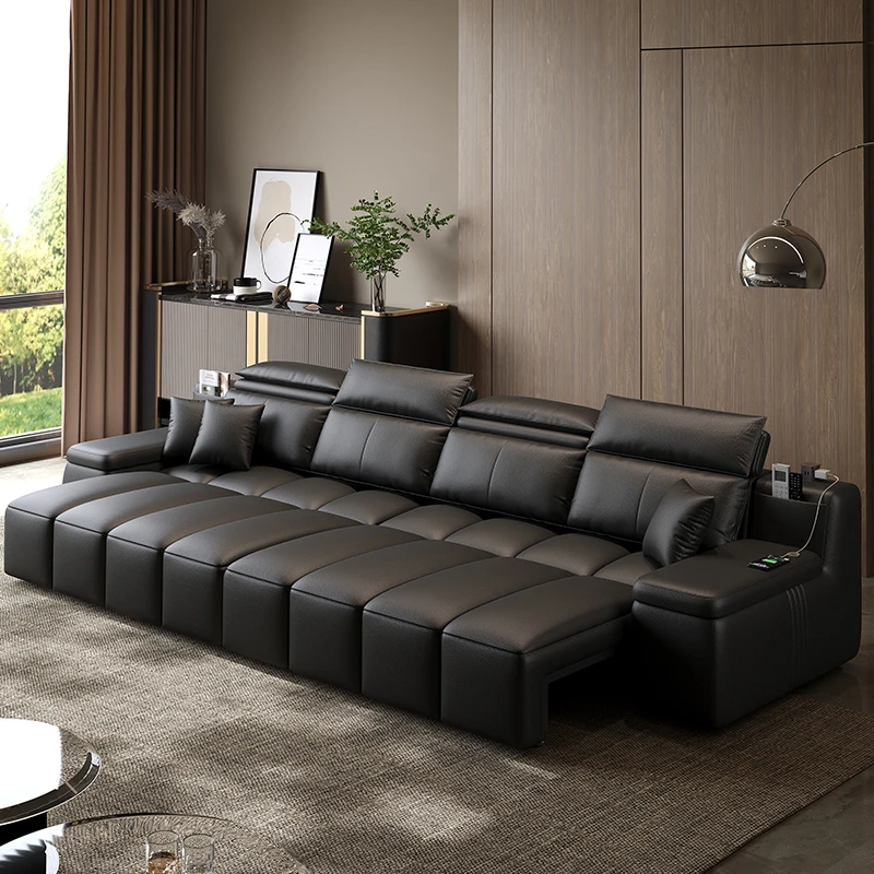 优凯龙劳伦斯皮沙发床功能真皮客厅可躺可睡劳伦斯大黑牛沙发家具