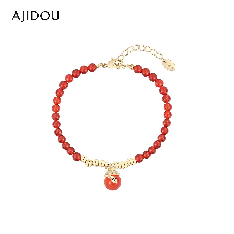 阿吉豆灵蛇纳福系列时尚女款玛瑙串珠手链休闲配饰饰品潮流【RLX】