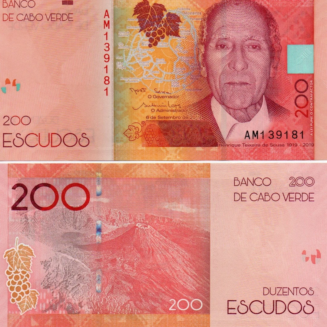 佛得角200埃斯库多纸币 2021(19)年医生诞辰百年纪念钞 非洲全新