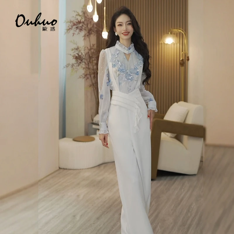 【南油定制】气质时尚阔腿中式国风背带裤OHPAH12222