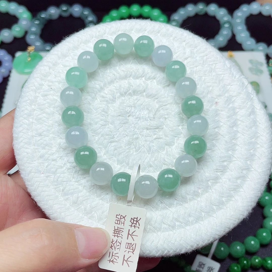 翡翠未镶嵌手链天然缅甸翡翠A货卡9.7