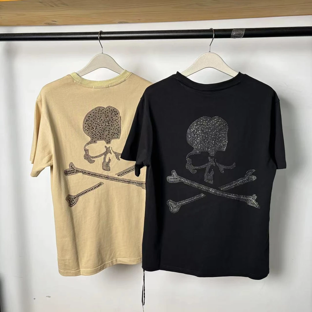 【骷髅】  高街潮牌夏季骷髅头烫钻短袖T 2T043