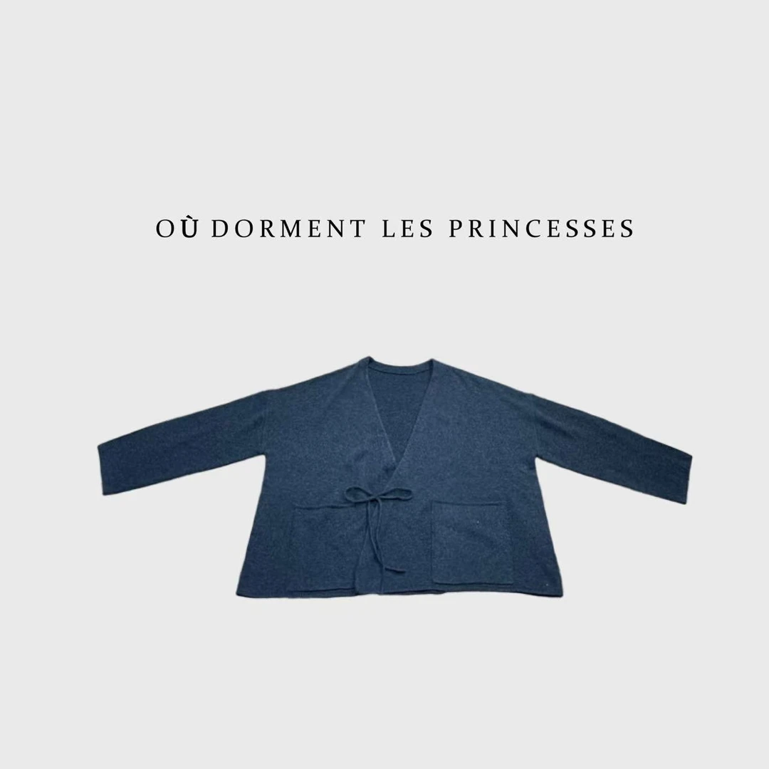 Fen姐|【平日高奢】重磅羊绒羊毛叠襟绑绳宽松长袖百搭开衫253171