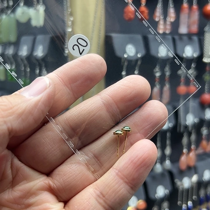 翡翠耳饰银S925镶嵌〖****〗