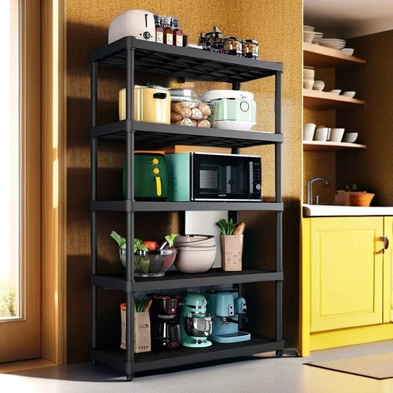 厨房置物架可移动加厚家用锅架多功能调料架微波炉置物架阳台花架